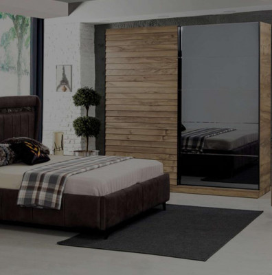 Schlafzimmer Möbel Designer Polsterbett 2x Nachttische Kleiderschrank