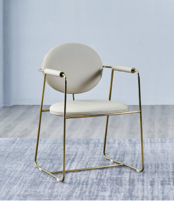 Weißer Esszimmer Stuhl Designer Edelstahlstuhl Einsitzer Moderne Möbel