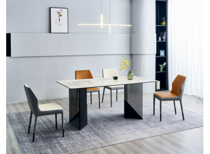 Moderne Esszimmer Möbel Designer Essgruppe 4x Polsterstühle Esstisch