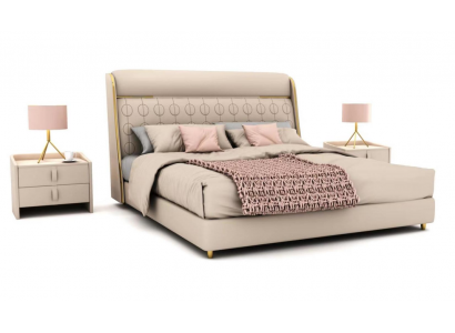 Luxuriöses Beiges Schlafzimmer Bett Stilvolle Schlafzimmer Holz Möbel