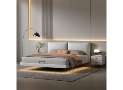 Weißes Schlafzimmer Wandbett Designer Betten Holzgestell Doppelbetten