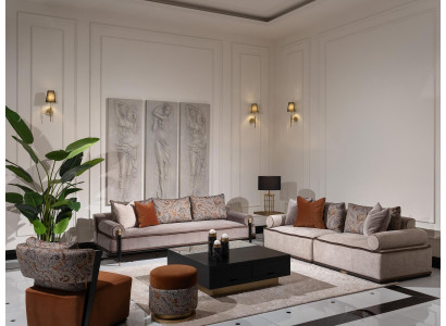 Komplette Couchgarnitur 431 Stoffsofa Sessel Sofas Gruppe Grau Tisch