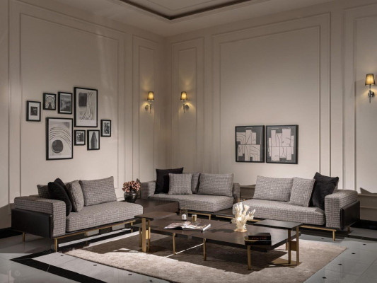 Ecksofa L form Eckgarnitur Großes Sofa Grau Polstersofa Stoffsofa Neu