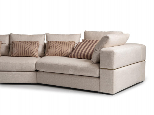 Garnitur Ecksofa Sessel Stoffsofa RTV Lowboard Beige Modern 3tlg Set
