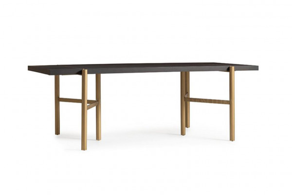 Esstisch Esszimmertisch Tisch Esszimmer Holz Braun Modern Gold Design