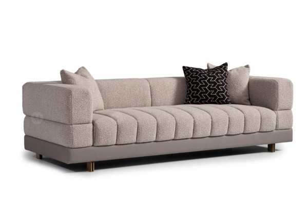 Dreisitzer Couch Sofa 3 Sitzer Polstersofa Stoffsofa Moderne Grau