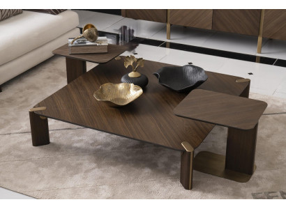 Gruppe 3tlg Couchtisch Beistelltische Kaffeetisch Braun Holz Set Tisch