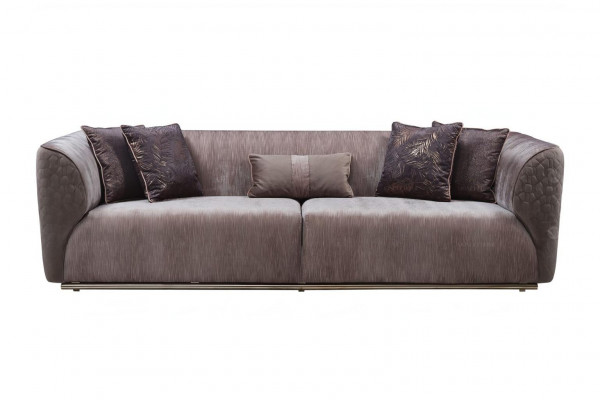Modern Dreisitzer Sofa 3 Sitzer Polstersofa Stoffsofa Moderne Braun Sofas