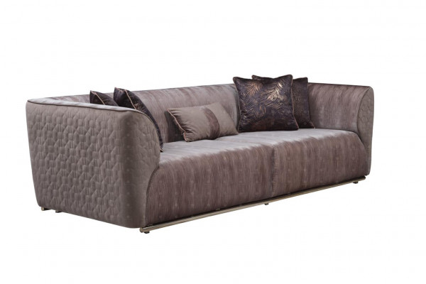 Modern Dreisitzer Sofa 3 Sitzer Polstersofa Stoffsofa Moderne Braun Sofas