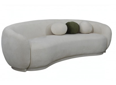 Modern Stoffsofa Dreisitzer Couch Sofa 3 Sitzer Weiß Stoff Polstersofa