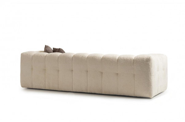 Couch Luxus Dreisitzer Sofa 3 Sitzer Stoffsofa Polstersofa Stoff Weiß