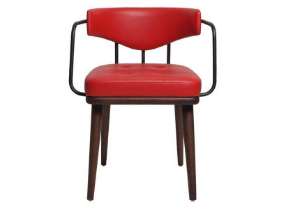 Roter Lehnstuhl Esszimmer Einsitzer Holzstuhl Wohnzimmer 1-Sitzer Stuhl