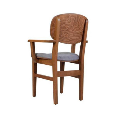 Grau Braun Holzstuhl Designer Stühle Luxus Esszimmer Armlehne Stuhl