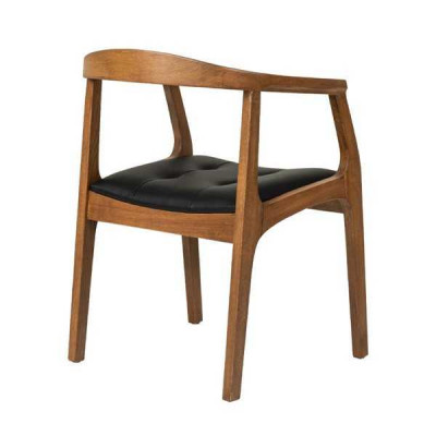 Stilvoller Holzstuhl Esszimmerstühle Brauner Einsitzer Luxus 1-Sitzer Sessel