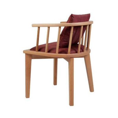 Brauner Esszimmer Stuhl Design Holzstuhl Einsitzer Polster 1-Sitzer