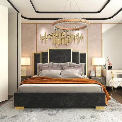 Bett 2x Nachttisch 3 tlg Schlafzimmerset Design Modern Luxus Nachttische