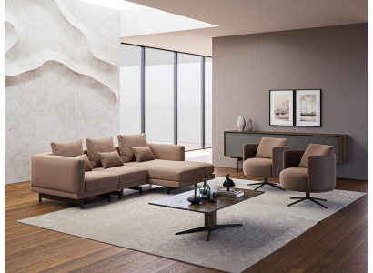 Sofagarnitur Luxus Möbel Sofa L-Form 2x Sessel Polstermöbel Neu Couchtisch