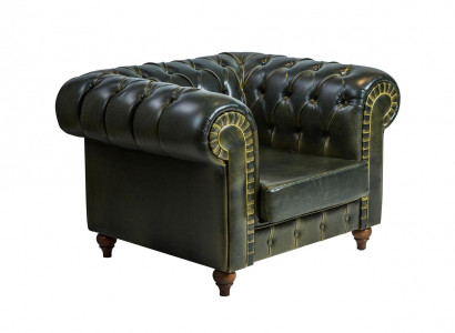 Сhesterfield Sessel Grün Modern Design Sitz Neu Einrichtung Wohnzimmer