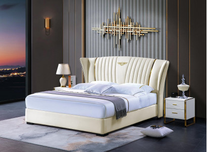 Bett Schlafzimmer Nachttisch Komplettes Set Garnitur 3tlg. Holz Leder Betten