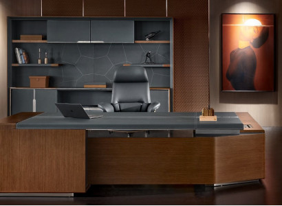 Eckschreibtisch Büro Chef Zimmer Möbel Design Schreibtische Deko Praxis