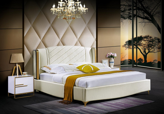 Designer Polster Doppelbett Betten Bett Schlafzimmer Ehebett Textil Leder Neu