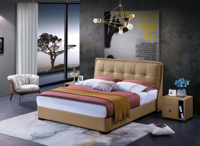Klassisches Schlafzimmer Bett Weiß Textil Betten Leder Polster Doppel 180x200cm