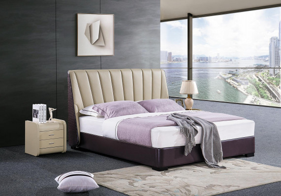 Bett Polsterbett Luxus Schlafzimmer Design Betten Textil Holz Bettgestell Neu