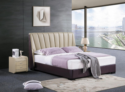 Bett Polsterbett Luxus Schlafzimmer Design Betten Textil Holz Bettgestell Neu