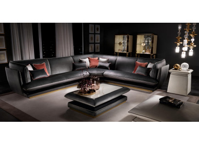 Sofa Couch Luxus Ecksofa Möbel Wohnzimmer Polster Design Textil arredoclassic