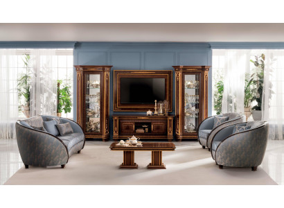 Wandschrank Wohnwand RTV Designer Möbel Wohnzimmer Vitrine Vitrinen