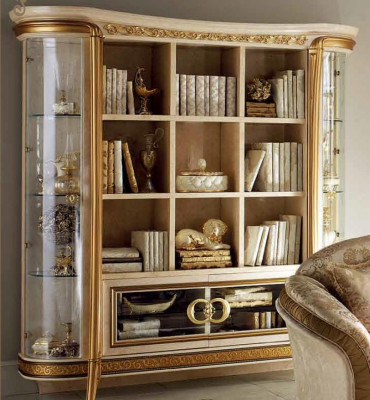 Bücherschrank Schrank Vitrine XXL Designer Möbel Luxus Barock Rokoko