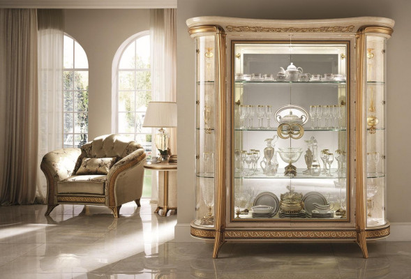 Vitrine Kommoden Vitrinen Kommodenschrank Glas Schrank Italien arredoclassic