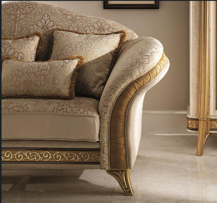 Sofa 3 Sitzer Couch mit Bettfunktion Textil Stoff Möbel Polster arredoclassic
