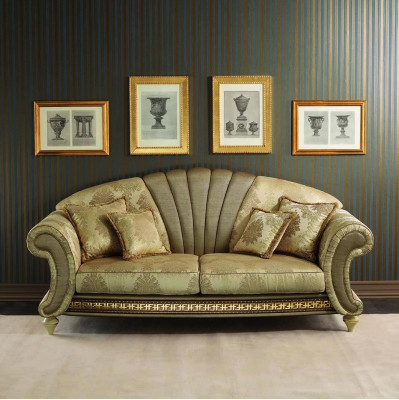 Sofa 2 Sitzer Couch Design Polster Klassische Textil Stoff Bettfunktion Couchen