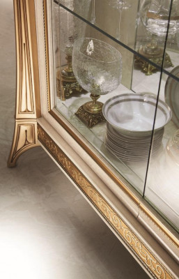 Vitrine Vitrinen Schrank Glasschrank Wohnzimmer Regal Barock Rokoko Echtes Holz