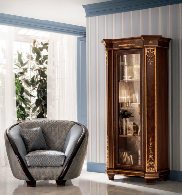 Vitrine Glasschrank Schrank Wand Bücher Vitrinen Holz Rustikal Barock