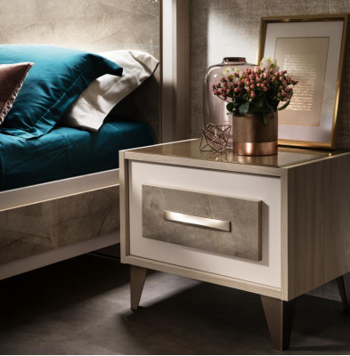 Bett 2x Nachttisch 3tlg Schlafzimmer Set Möbel Modern Luxus Betten arredoclassic