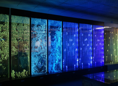 Wandpaneel Wasserblasen LED Wasserwand Dekorative Designer Wasser Wand