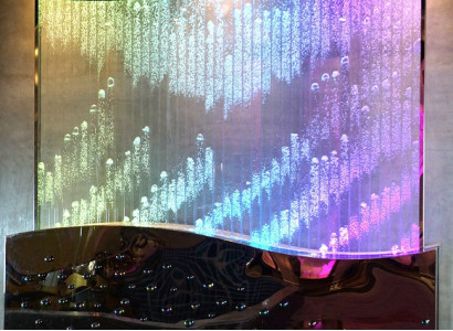 Wandpaneel Wasserblasen LED Wasserwand Designer Wasser Wand