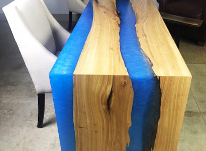 Esstisch Tisch Küchentisch Moderne Tische Wasserfall Fluss Epoxid Harz Möbel Neu