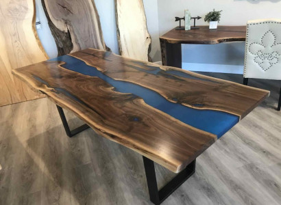 Tisch esstisch tische epoxid harz epoxy echtes holz massive design möbel 240x100