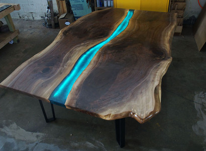 Tisch esstisch tische epoxid harz epoxy massive design möbel 240x100 echtes holz