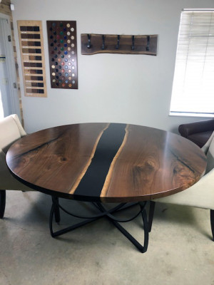 Tisch esstisch tische epoxid harz epoxy echtes holz massive design möbel 150x150