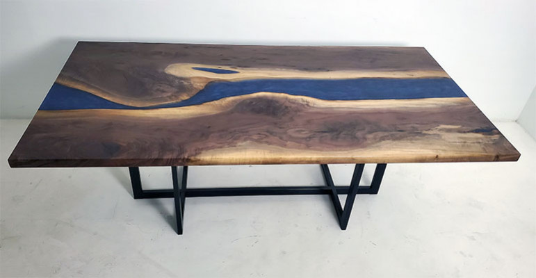 Esstisch Design Tisch Harz Moderne Tische Meer Ozean Fluss Möbel 220x90 Epoxid
