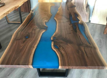Fluss Tische Esstisch Design Tisch Moderne Meer Möbel 220x90 Epoxid Harz Ozean