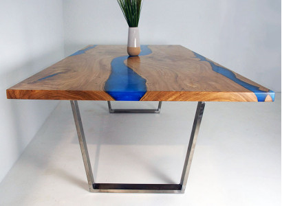 Tische Esstisch Design Tisch Moderne Meer Fluss Möbel 220x90 Epoxid Harz Ozean