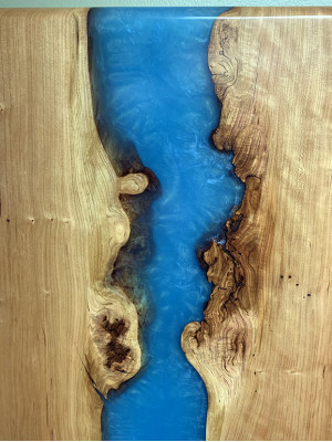 Epoxid harz esstisch echtes massive holz möbel wasserfall epoxy tisch Neu 200x90 