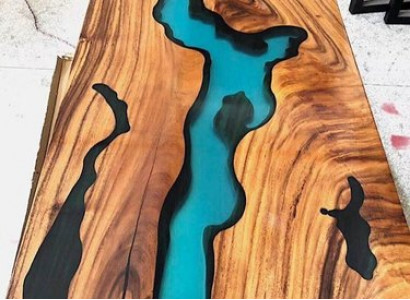 Moderne Tische Esstisch Design Tisch Harz Meer Fluss Möbel 220x90 Epoxid Ozean