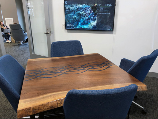 Fluss Tische Esstisch Design Tisch Moderne Meer Möbel 100x100 Epoxid Harz Ozean