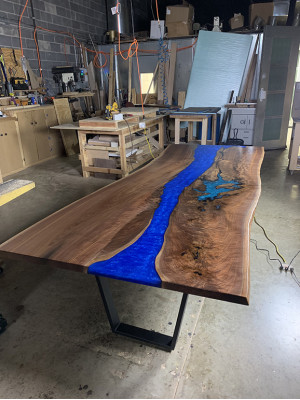 Esstisch Meer Wasser River Echtes Holz Flusstisch 260x100 Tische